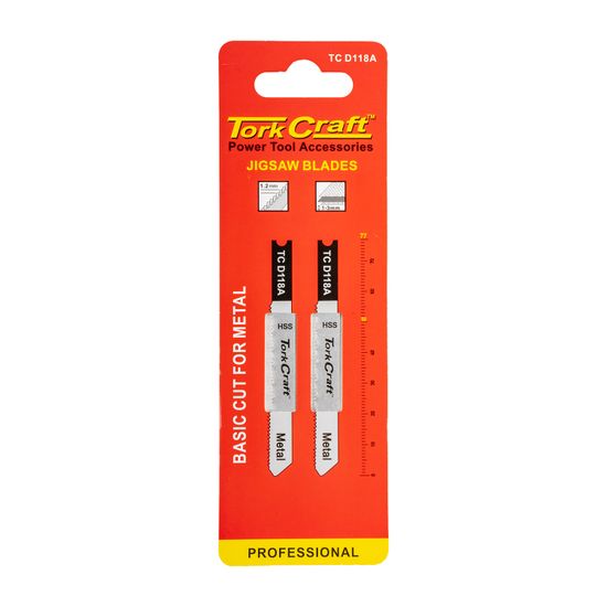 TORK CRAFT U-shank Jigsaw Blade 21tpi Metal 1.2mm 2pc